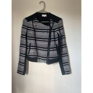 Lou & Grey Women’s XS Size Zip Aztec Tribal Jacket Black and Gray
